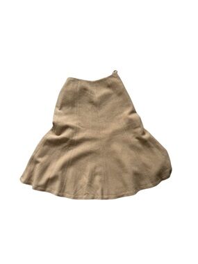 Lauren Ralph Lauren Tan Flared Wool Skirt